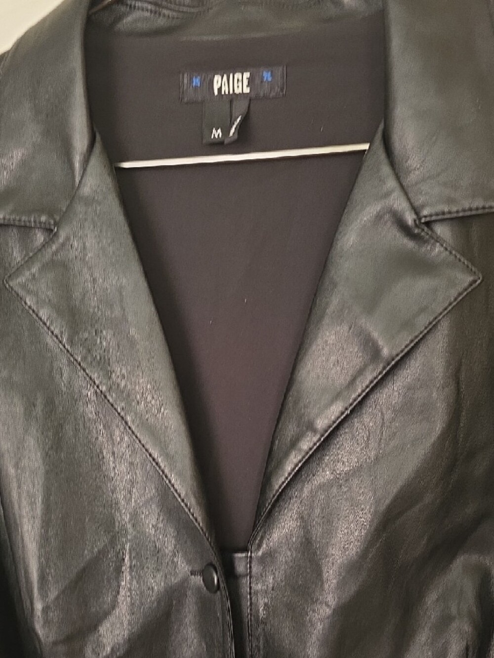 Gorgeous PAIGE Sorenne Faux Leather SOFT Black Romper M - Picture 10 of 14